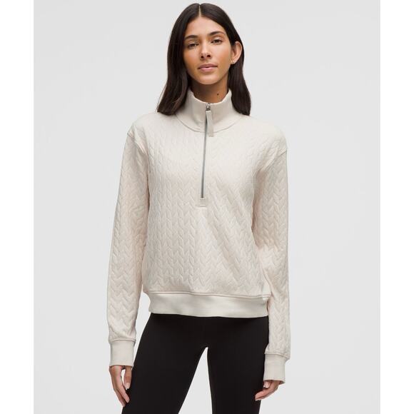 NWT Lululemon Scuba Half-Zip Engineered Warmth Cable-Knit Half Zip Size 6 - Picture 6 of 9